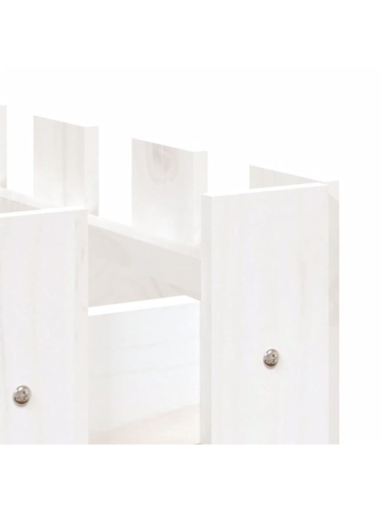 Vyvýšený záhon plotový design bílý 150x30x30 cm masiv borovice
