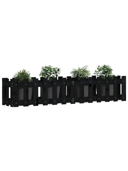 Vyvýšený záhon plotový design černý 150x30x30 cm masiv borovice