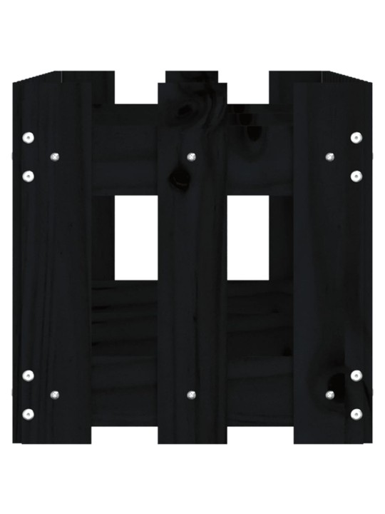 Vyvýšený záhon plotový design černý 150x30x30 cm masiv borovice