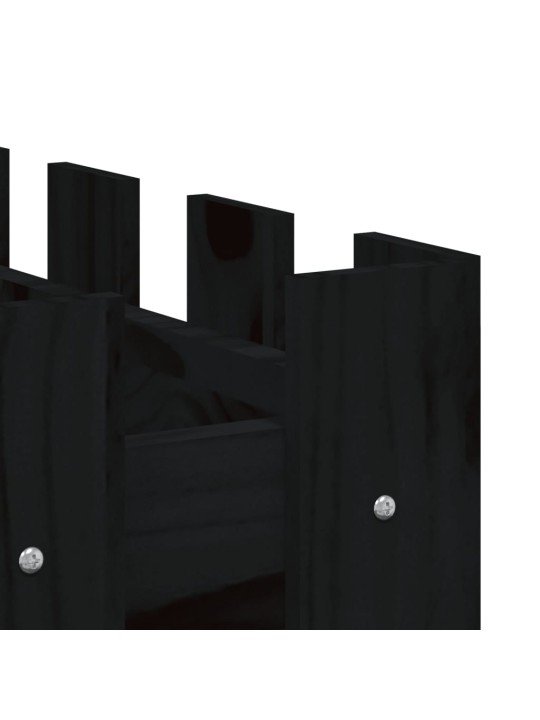 Vyvýšený záhon plotový design černý 150x30x30 cm masiv borovice