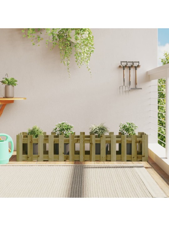 Vyvýšený záhon plotový design 150x30x30cm impregnovaná borovice