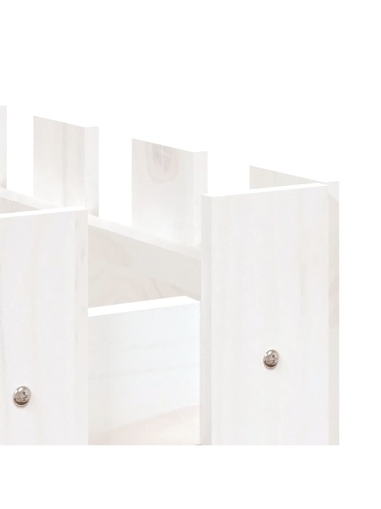 Vyvýšený záhon plotový design bílý 150x50x50 cm masiv borovice