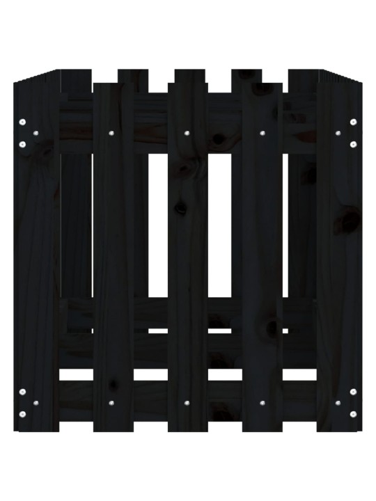 Vyvýšený záhon plotový design černý 150x50x50 cm masiv borovice