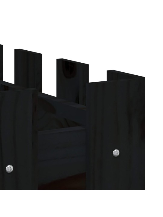 Vyvýšený záhon plotový design černý 150x50x50 cm masiv borovice