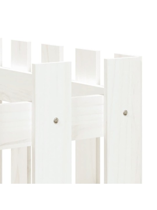 Vyvýšený záhon plotový design bílý 150x50x70 cm masiv borovice
