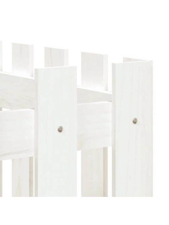 Vyvýšený záhon plotový design bílý 150x50x70 cm masiv borovice