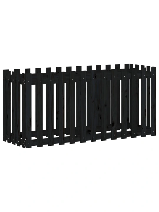 Vyvýšený záhon plotový design černý 150x50x70 cm masiv borovice