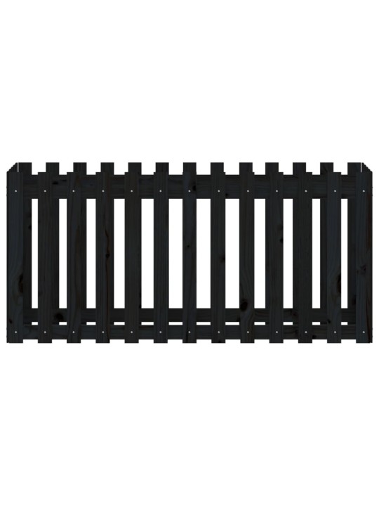 Vyvýšený záhon plotový design černý 150x50x70 cm masiv borovice