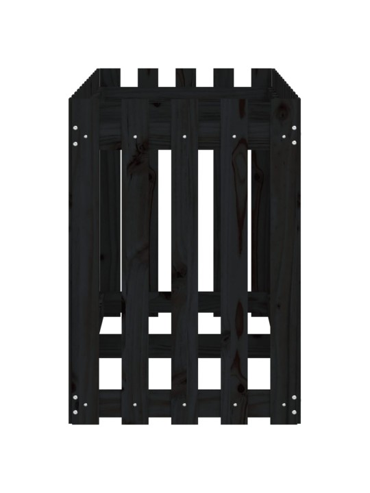 Vyvýšený záhon plotový design černý 150x50x70 cm masiv borovice