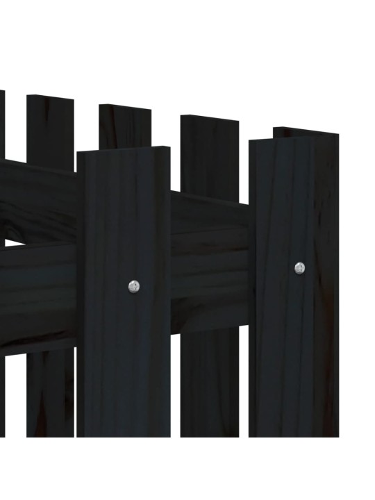 Vyvýšený záhon plotový design černý 150x50x70 cm masiv borovice