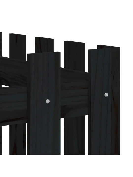 Vyvýšený záhon plotový design černý 150x50x70 cm masiv borovice