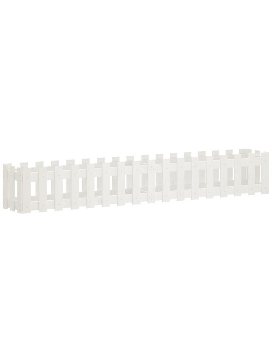 Vyvýšený záhon plotový design bílý 200x30x30 cm masiv borovice
