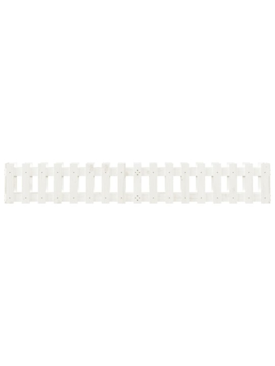 Vyvýšený záhon plotový design bílý 200x30x30 cm masiv borovice