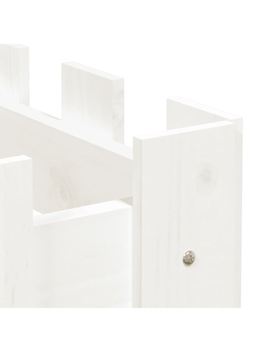 Vyvýšený záhon plotový design bílý 200x30x30 cm masiv borovice