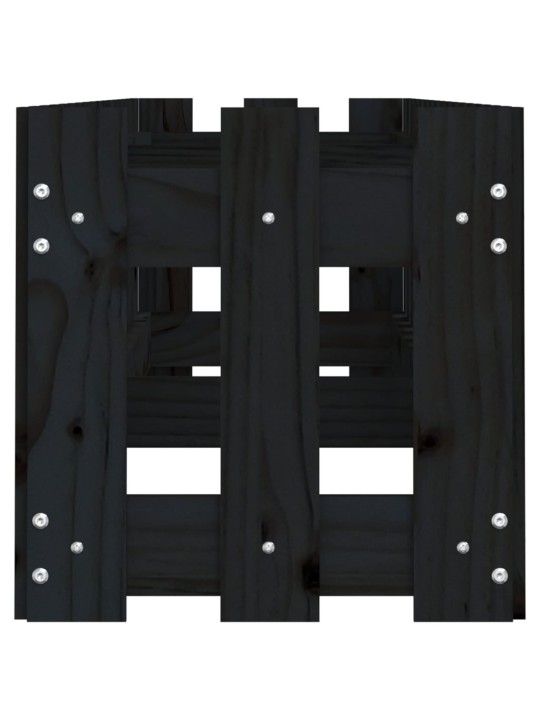 Vyvýšený záhon plotový design černý 200x30x30 cm masiv borovice