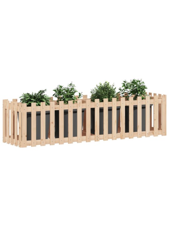 Vyvýšený záhon plotový design 200x50x50 cm masivní borovice