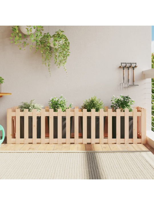 Vyvýšený záhon plotový design 200x50x50 cm masivní borovice