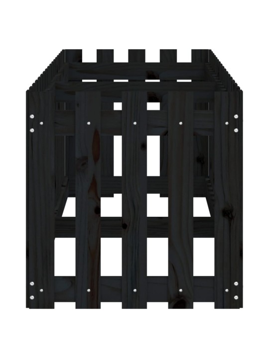 Vyvýšený záhon plotový design černý 200x50x50 cm masiv borovice