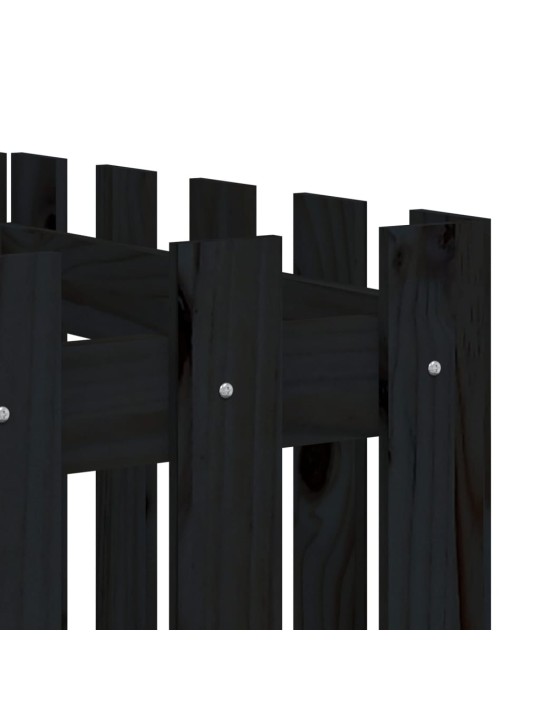 Vyvýšený záhon plotový design černý 200x50x50 cm masiv borovice