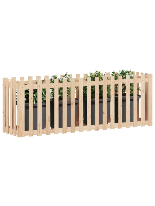 Vyvýšený záhon plotový design 200 x 50 x 70 cm masivní borovice