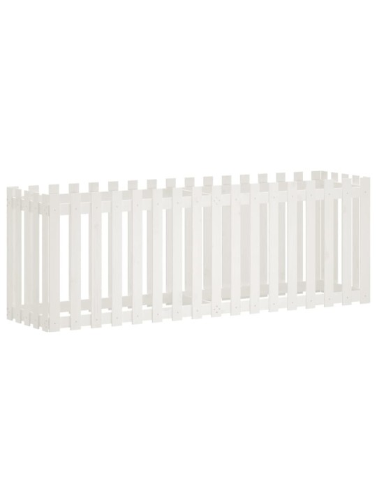 Vyvýšený záhon plotový design bílý 200x50x70 cm masiv borovice