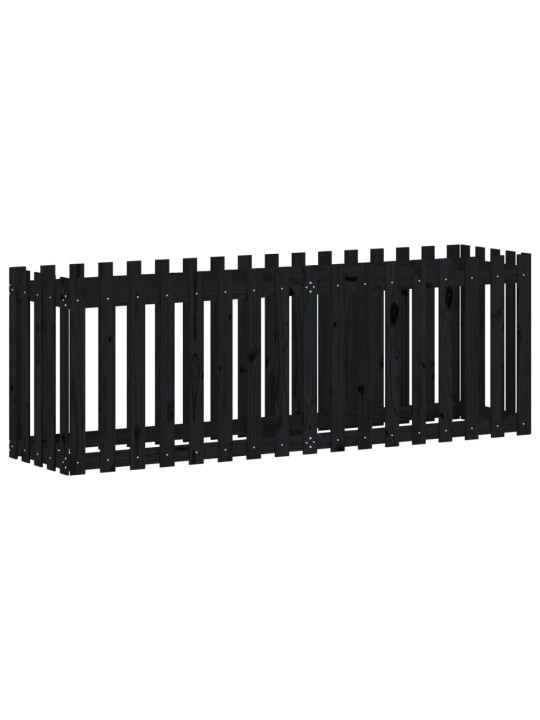 Vyvýšený záhon plotový design černý 200x50x70 cm masiv borovice