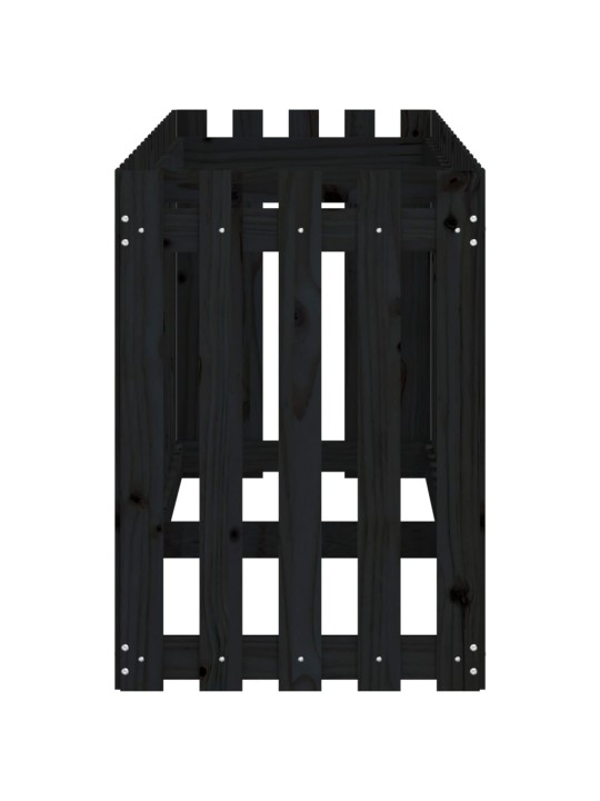 Vyvýšený záhon plotový design černý 200x50x70 cm masiv borovice
