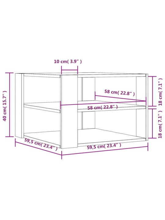 Konferenční stolek kouřový dub 59,5x59,5x40 cm kompozitní dřevo
