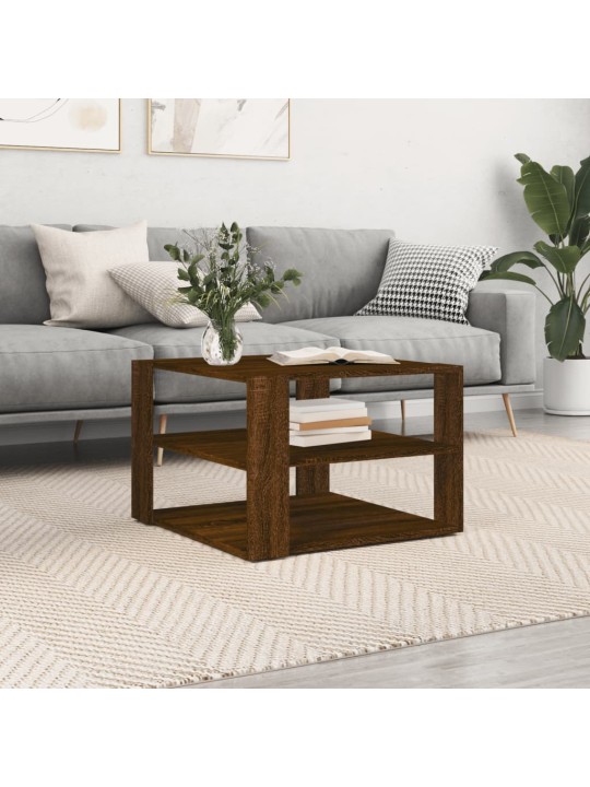 Konferenční stolek hnědý dub 59,5x59,5x40 cm kompozitní dřevo