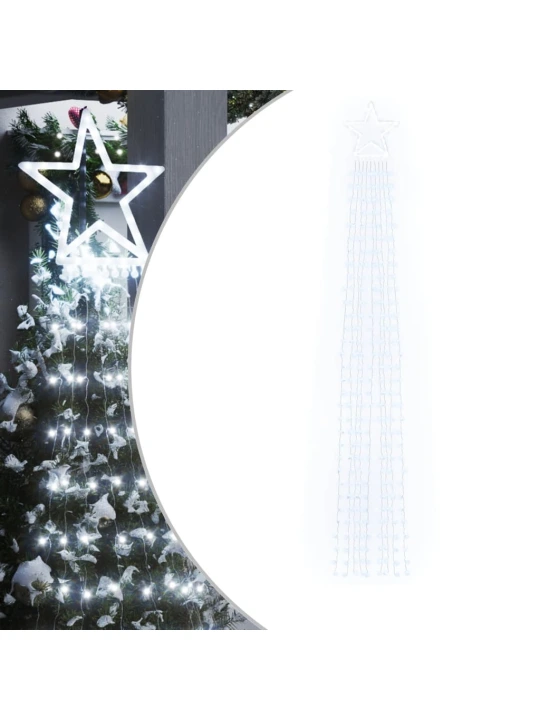 Světla na vánoční stromek 320 studeně bílých LED 375 cm