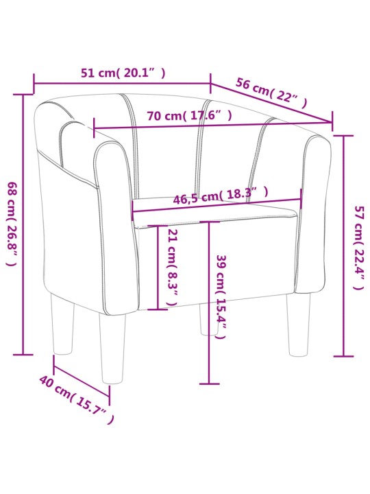 Klubové křeslo hnědé textil
