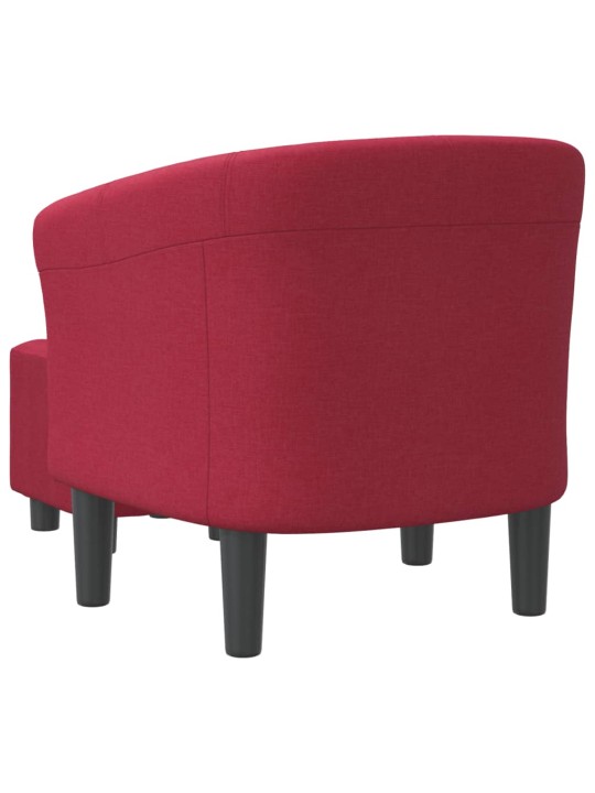 Klubové křeslo s podnožkou vínové textil