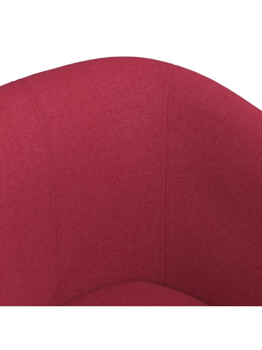 Klubové křeslo s podnožkou vínové textil