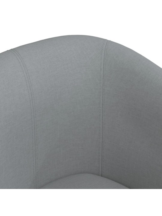 Klubové křeslo s podnožkou světle šedé textil