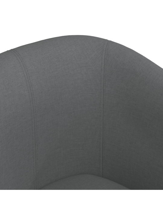 Klubové křeslo s podnožkou tmavě šedé textil