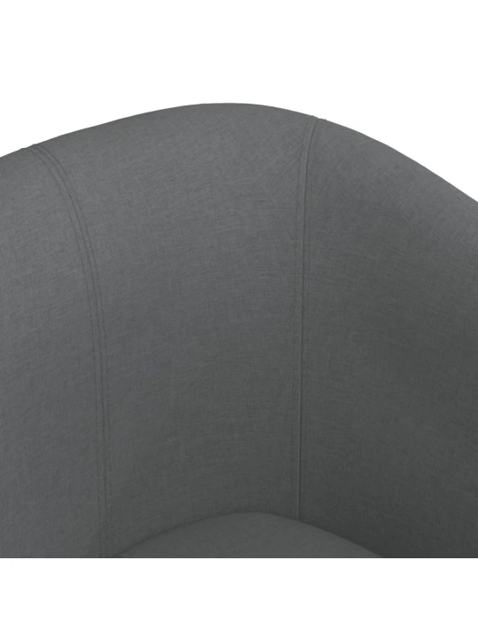 Klubové křeslo s podnožkou tmavě šedé textil