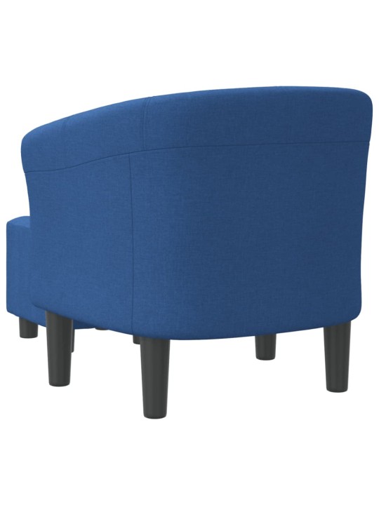 Klubové křeslo s podnožkou modré textil
