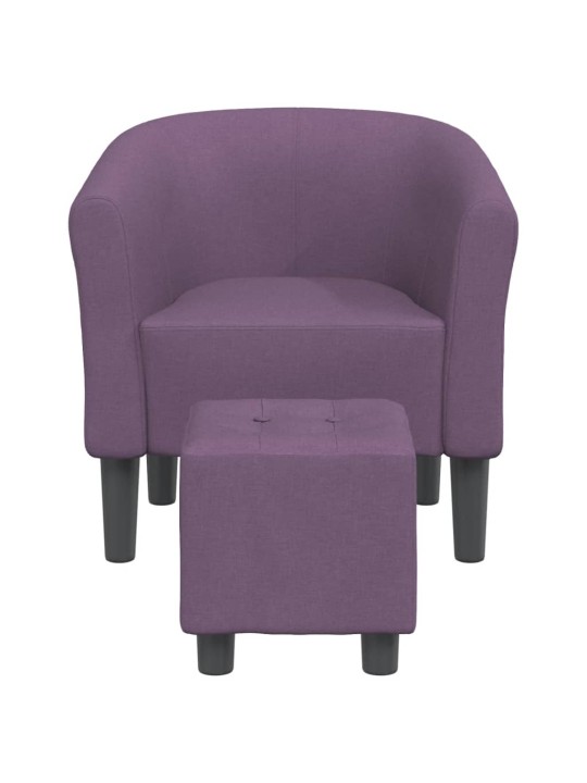 Klubové křeslo s podnožkou fialové textil
