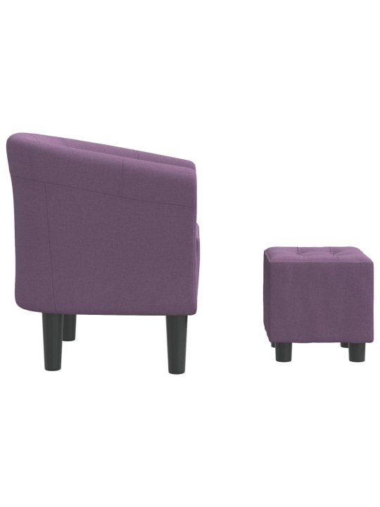 Klubové křeslo s podnožkou fialové textil