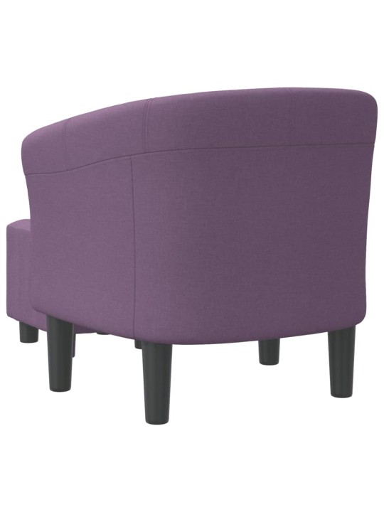 Klubové křeslo s podnožkou fialové textil