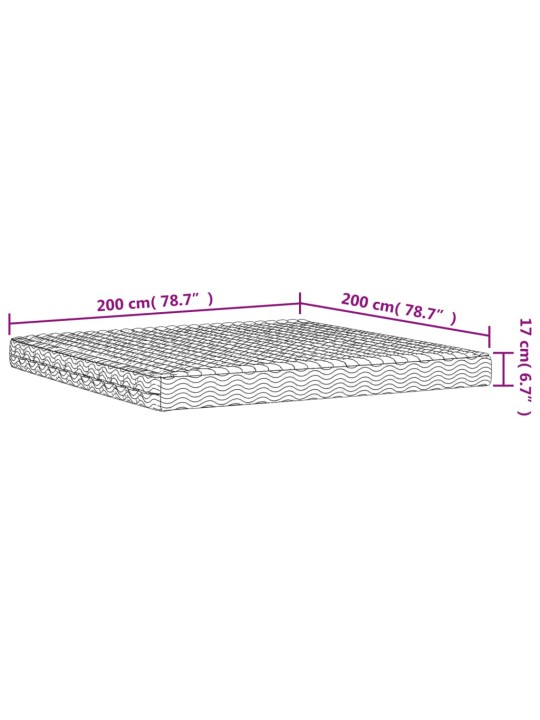 Pěnová matrace bílá 200 x 200 cm tvrdost H2 H3