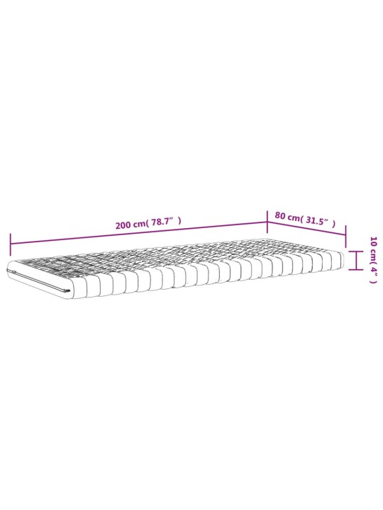 Pěnové matrace 2 ks bílé 80 x 200 cm 7 zón tvrdost 20 ILD