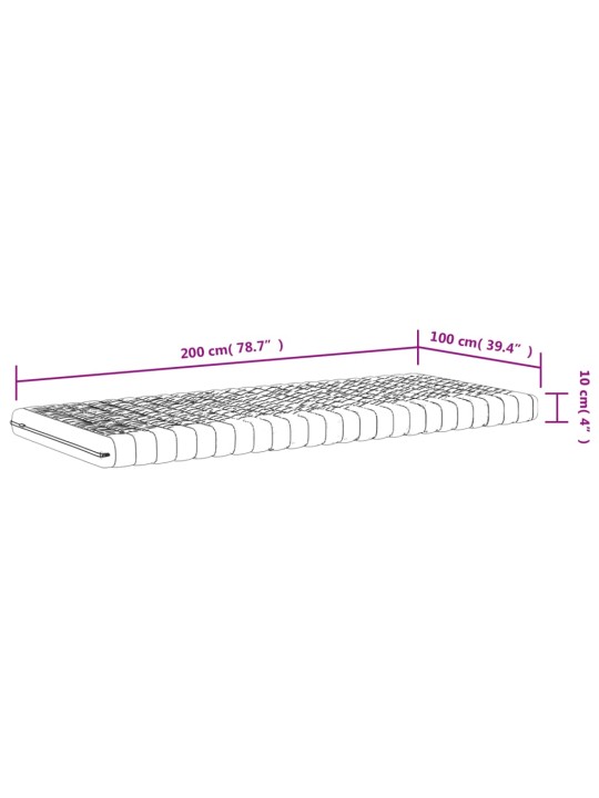 Pěnové matrace 2 ks bílé 100 x 200 cm 7 zón tvrdost 20 ILD