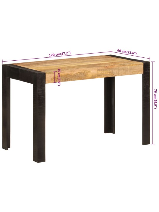 Jídelní stůl 120 x 60 x 76 cm masivní mangovníkové dřevo