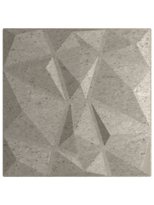 Nástěnné panely 24 ks betonově šedé 50 x 50 cm XPS 6 m² diamant