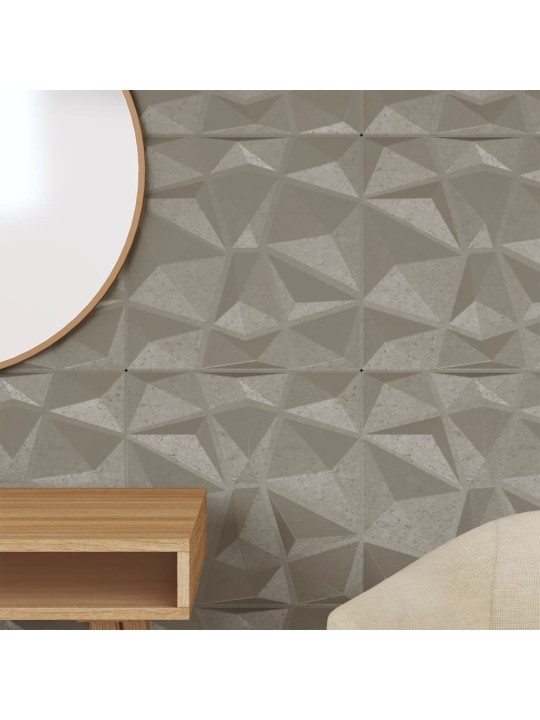 Nástěnné panely 24 ks betonově šedé 50 x 50 cm XPS 6 m² diamant