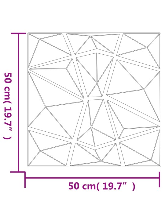 Nástěnné panely 24 ks betonově šedé 50 x 50 cm XPS 6 m² diamant