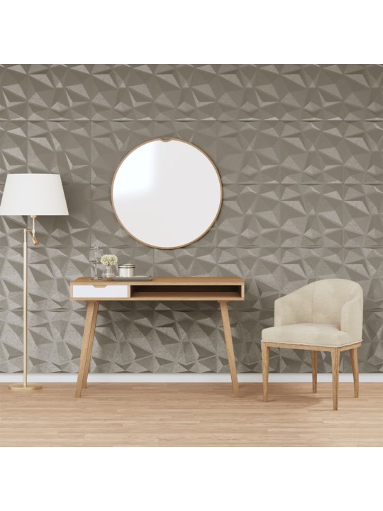 Nástěnné panely 24 ks betonově šedé 50 x 50 cm XPS 6 m² diamant