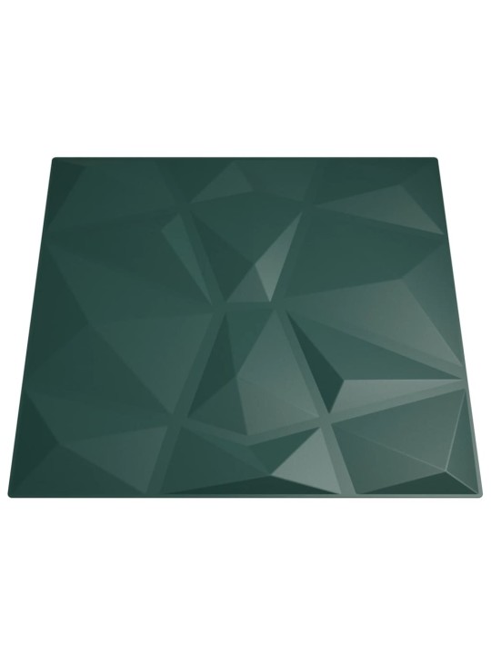 Nástěnné panely 24 ks zelené 50 x 50 cm XPS 6 m² diamant