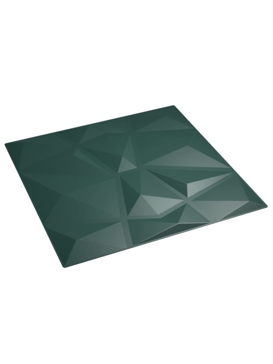 Nástěnné panely 48 ks zelené 50 x 50 cm XPS 12 m² diamant